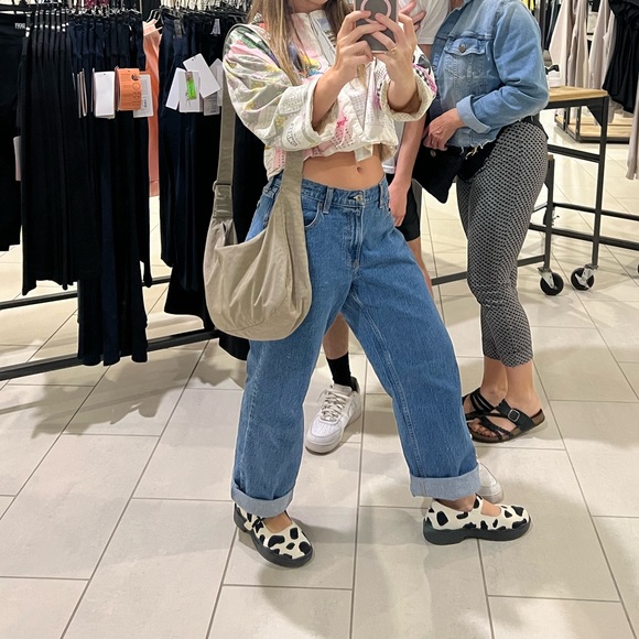 Patchwork Calendar-Print Jean Jacket - Multicolor - Picture 2 of 4